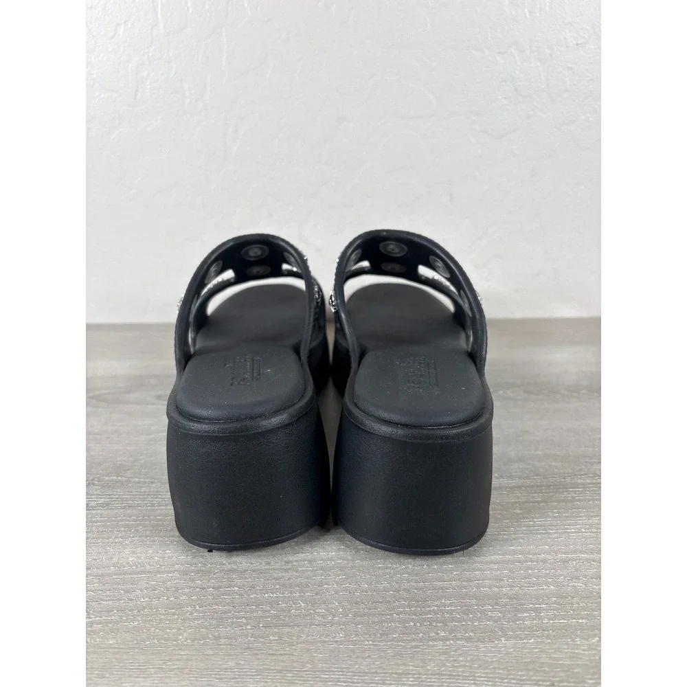 Skechers Foamies Rave It Girl Platform Sandals Chunky Black Studs Women's Sz 8